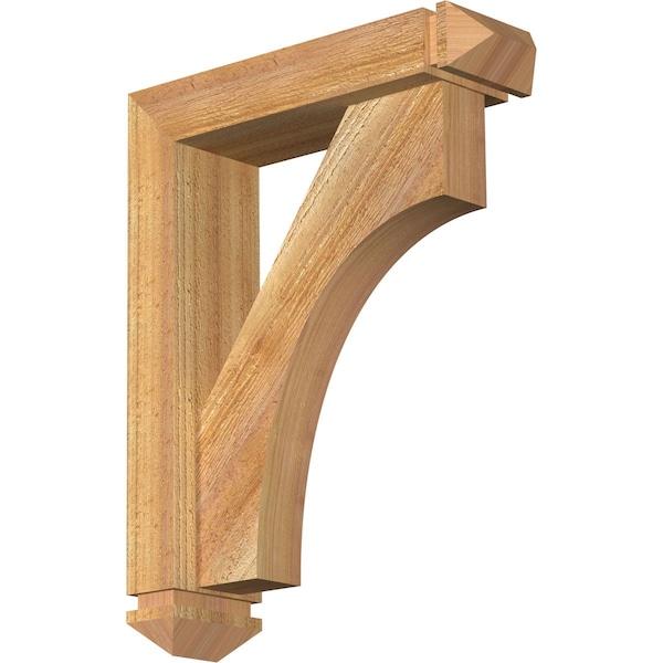 Ekena Millwork Westlake Arts and Crafts Rough Sawn Bracket w/ Offset Brace, Western Red Cedar, 4"W x 14"D x 18"H BKT0402X14X18WTL03RWR - main